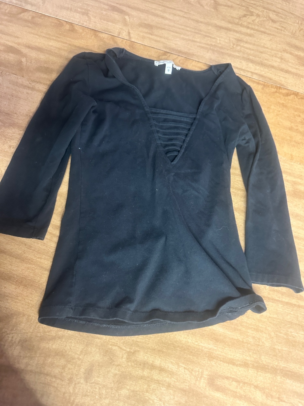 Express Women's Black Top with Branded Neck Tag